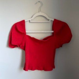 Cropped top red